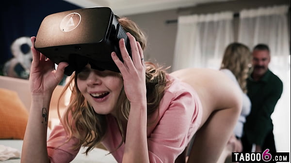 Tiny 18yo stepaughter teen got a VR headset from her stepparents
